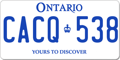 ON license plate CACQ538