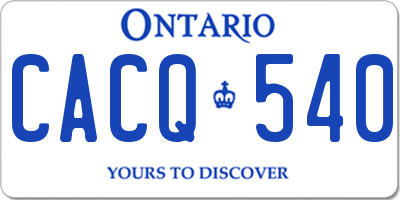 ON license plate CACQ540