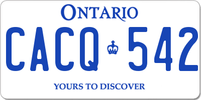 ON license plate CACQ542