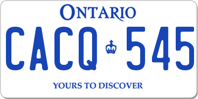 ON license plate CACQ545