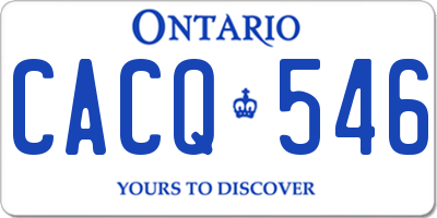 ON license plate CACQ546