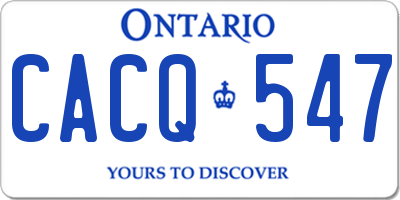 ON license plate CACQ547