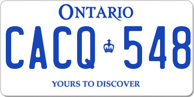 ON license plate CACQ548