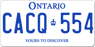 ON license plate CACQ554