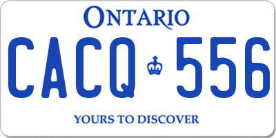 ON license plate CACQ556