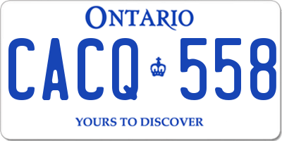 ON license plate CACQ558