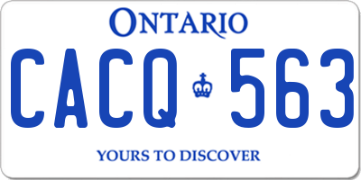 ON license plate CACQ563