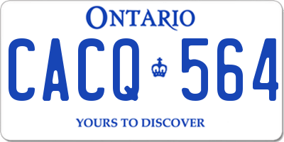 ON license plate CACQ564