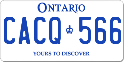 ON license plate CACQ566