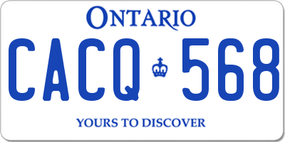 ON license plate CACQ568