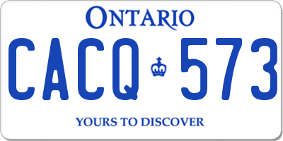 ON license plate CACQ573