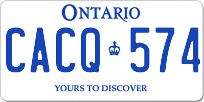 ON license plate CACQ574