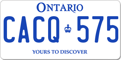 ON license plate CACQ575