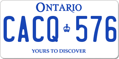 ON license plate CACQ576