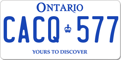 ON license plate CACQ577