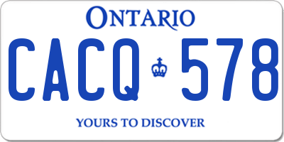 ON license plate CACQ578