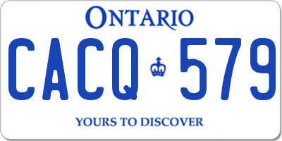 ON license plate CACQ579