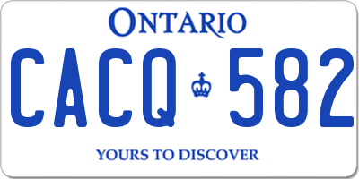 ON license plate CACQ582