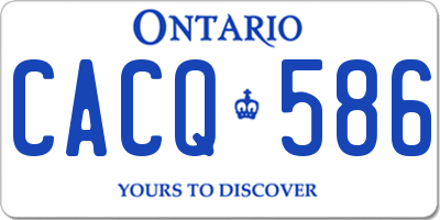 ON license plate CACQ586