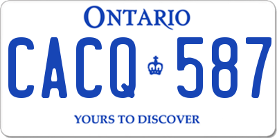 ON license plate CACQ587