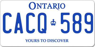 ON license plate CACQ589