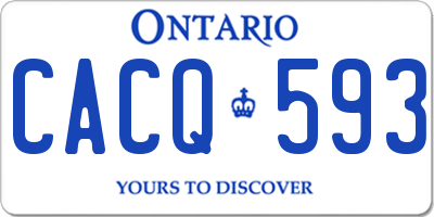 ON license plate CACQ593