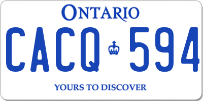 ON license plate CACQ594