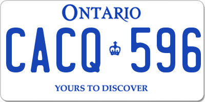 ON license plate CACQ596