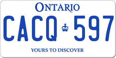 ON license plate CACQ597