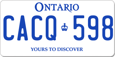 ON license plate CACQ598