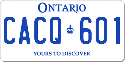 ON license plate CACQ601