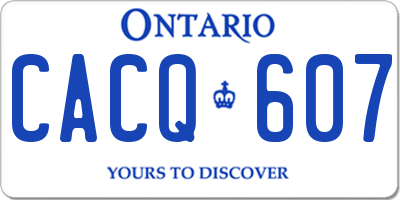 ON license plate CACQ607