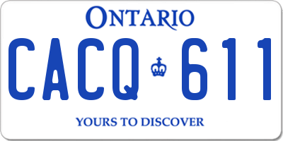 ON license plate CACQ611