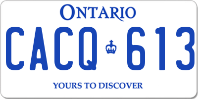 ON license plate CACQ613