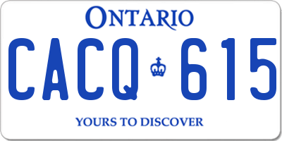 ON license plate CACQ615