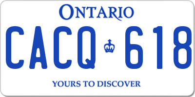 ON license plate CACQ618