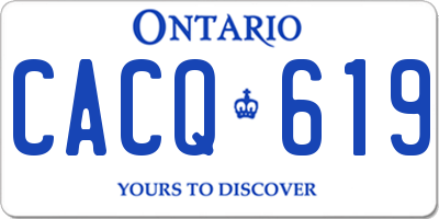 ON license plate CACQ619