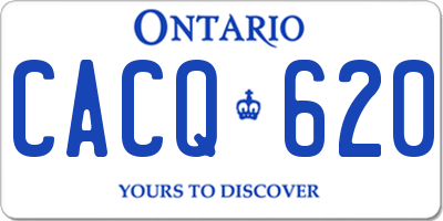 ON license plate CACQ620