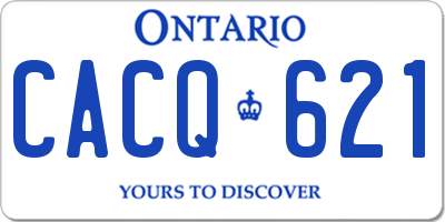 ON license plate CACQ621