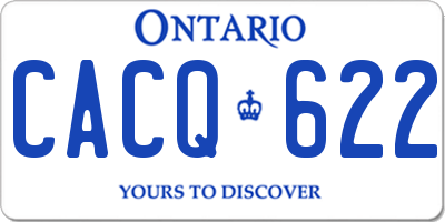 ON license plate CACQ622