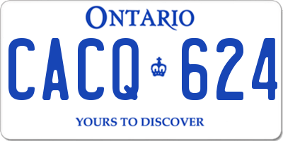 ON license plate CACQ624