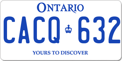 ON license plate CACQ632