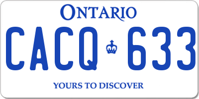 ON license plate CACQ633