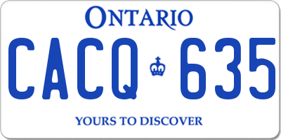 ON license plate CACQ635