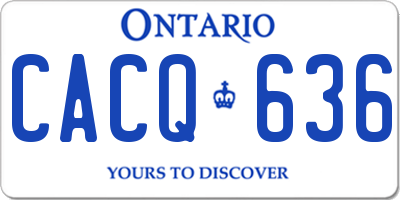 ON license plate CACQ636