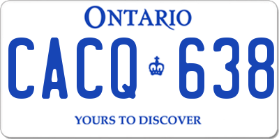 ON license plate CACQ638