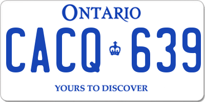 ON license plate CACQ639