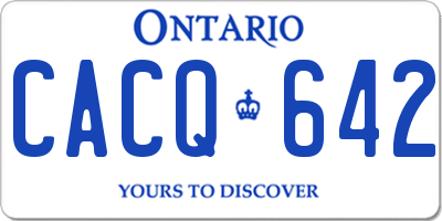 ON license plate CACQ642