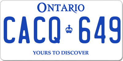 ON license plate CACQ649