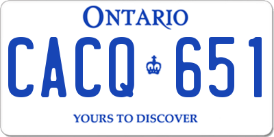 ON license plate CACQ651